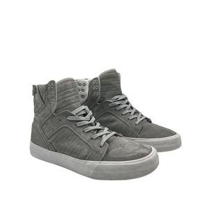 Supra Muska 001 Grey High Top Lace Up Skater Sneaker Shoes S19504 Men's Size 8